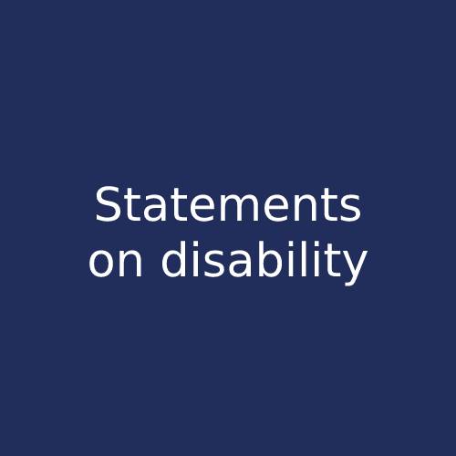 Statements on disability