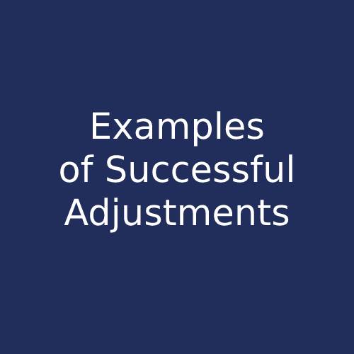 Examples of Successful Adjustments